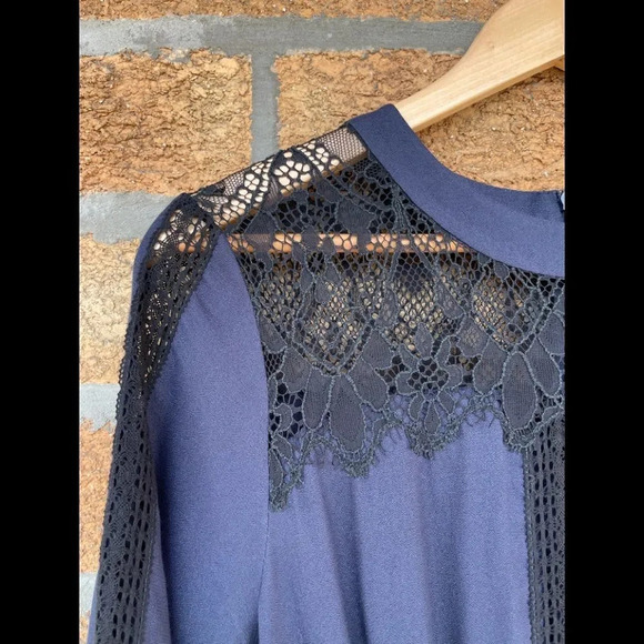 Sea New York Silk Crepe Lace Trim Mini Dress 2 - Picture 3 of 14